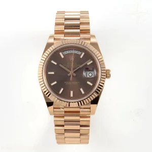Rolex DayDate 40 228235 ARF Brown Stick Dial on President Bracelet VR3255