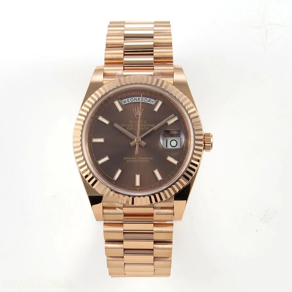 Rolex DayDate 40 228235 ARF Brown Stick Dial on President Bracelet VR3255