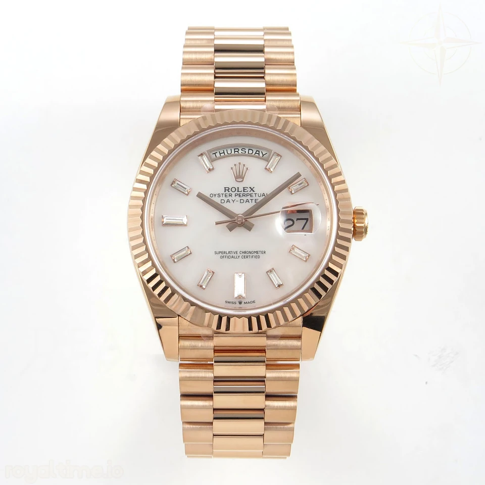 Rolex DayDate 40 228235 ARF White MOP Crystal Dial on President Bracelet VR3255