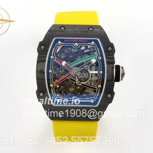 Richard Mille AVF RM67-02 Black NTPT Red/Green/Black Skeleton Dial on Yellow Elastic strap CRMA7 V2