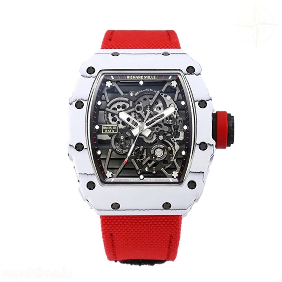 Richard Mille RM 035-01 Rafael Nadal White NTPT on Red Nylon Strap