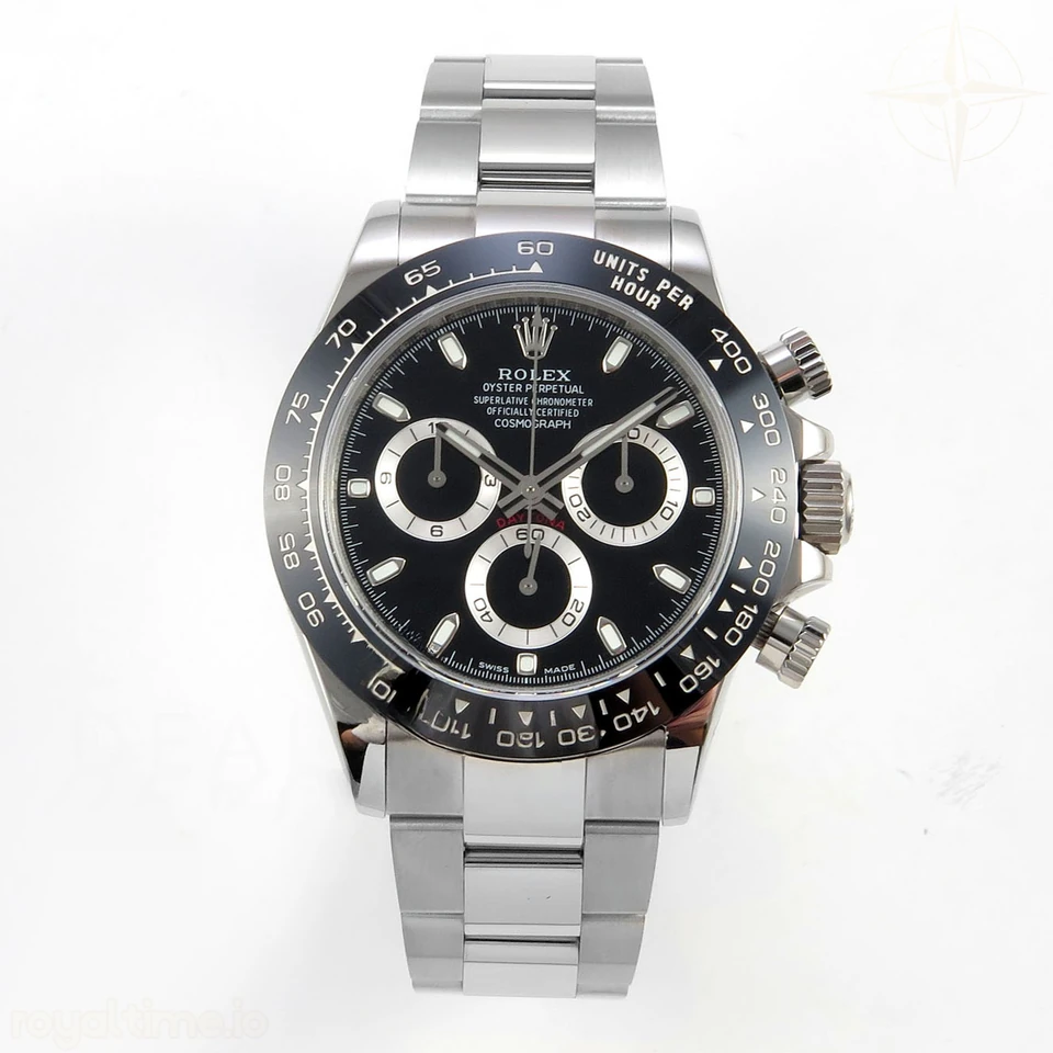 Rolex Daytona 116500 UFO Black Dial on Bracelet UF4130 (Free Sprung)