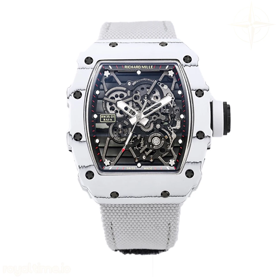 Richard Mille RM 035-01 Rafael Nadal White NTPT on White Nylon Strap