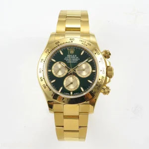 Rolex Daytona 116508 YG 3CF Green/YG Dial on YG Bracelet DD4131 (Gain Weight)