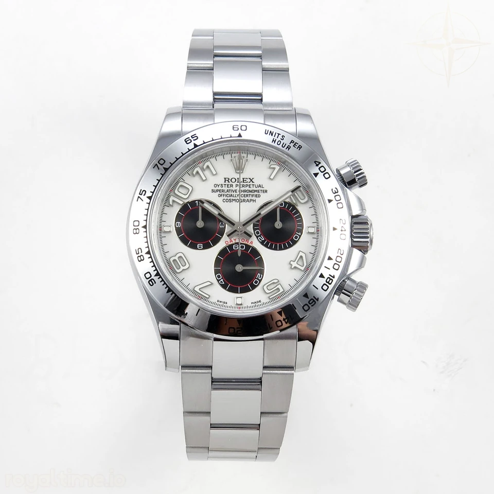 Rolex Daytona 116509 QF White/Black Numeral Dial on SS Bracelet SA4130 V2 Weighted 182g
