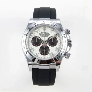 rolex Daytona 116519 QF White/Black Numeral Dial on Oysterflex Strap SA4130 V11 (Gain Weight) 160g