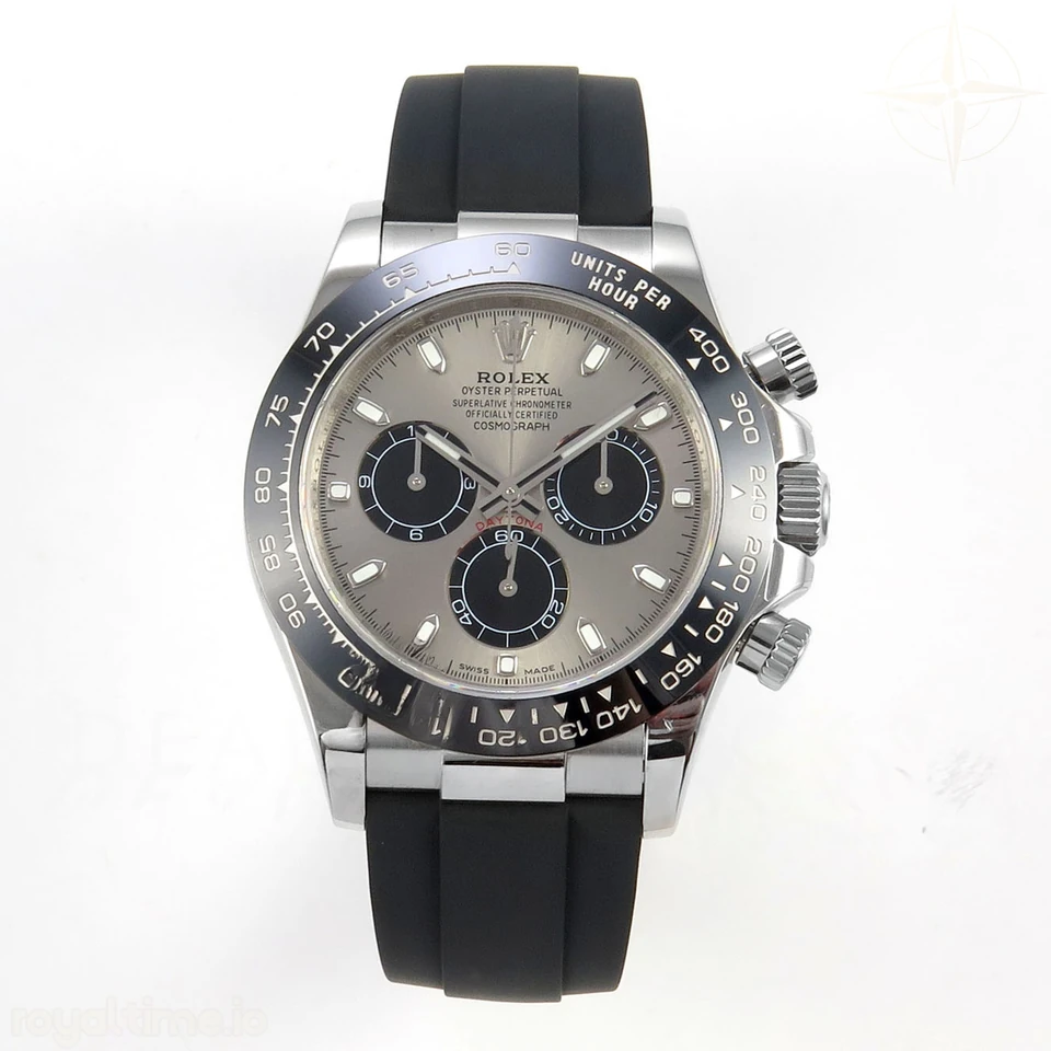 Rolex Daytona 116519 UFO Gray Dial on Oysterflex Strap UF4130 (Free Sprung)