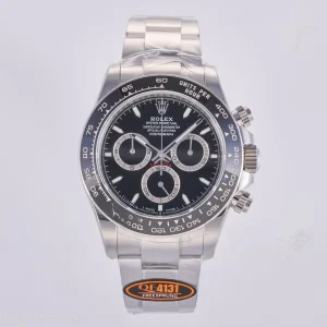 Rolex Daytona 126500 QF 904L Steel Black Dial on SS Bracelet JH4131 (Free Sprung)