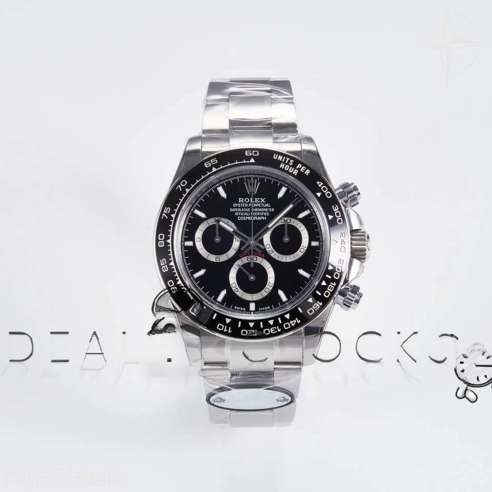 Rolex Daytona 126500 UFO 904L Steel Black Dial on SS Bracelet UF4131 (Free Sprung)
