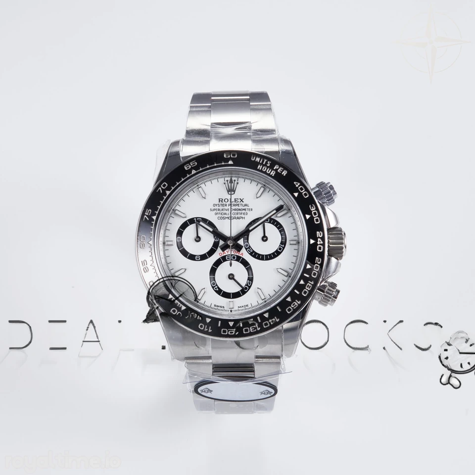 Rolex Daytona 126500 UFO 904L Steel White Dial on SS Bracelet UF4131 (Free Sprung)