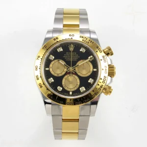 Rolex Daytona 126503 SS/YG UFO Black/YG Diamonds Dial on SS/YG Bracelet UF4131 (Free Sprung)