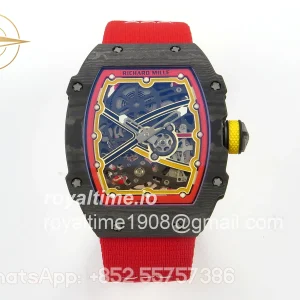 Richard Mille AVF RM67-02 Black NTPT Red/Yellow/Black Skeleton Dial on Red Elastic strap CRMA7 V2