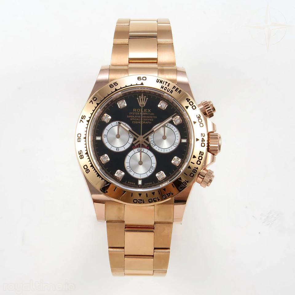Rolex Daytona 126505 BTF Black/Silver Diamonds Dial on RG Braclet DD4131 (Weighted) 220g