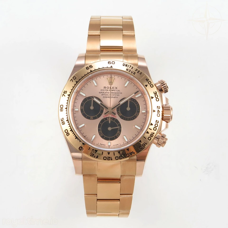 Rolex Daytona 126505 BTF RG/Black Dial on RG Braclet DD4131 (Weighted) 220g