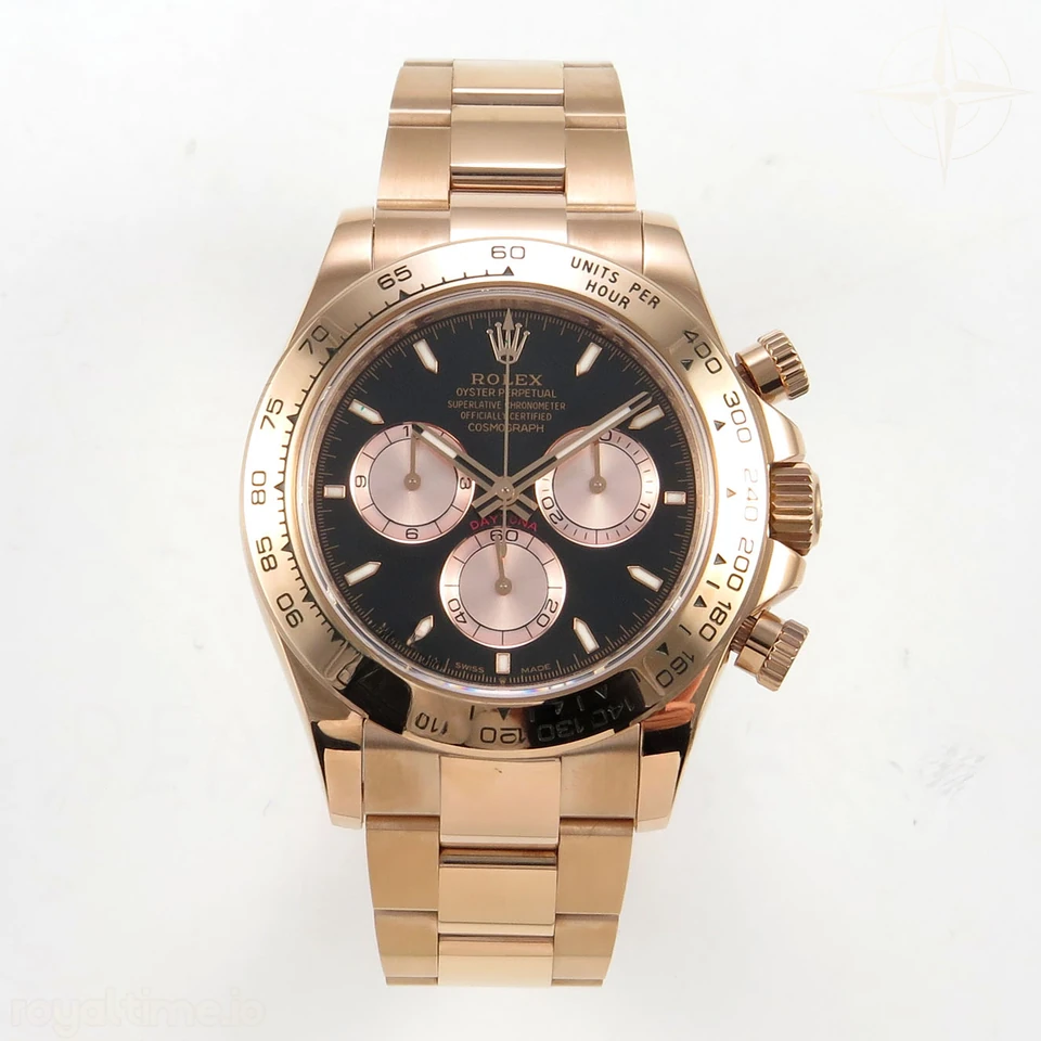 Rolex Daytona 126505 RG UFO Black/RG Dial on RG Bracelet UF4131 (Free Sprung)