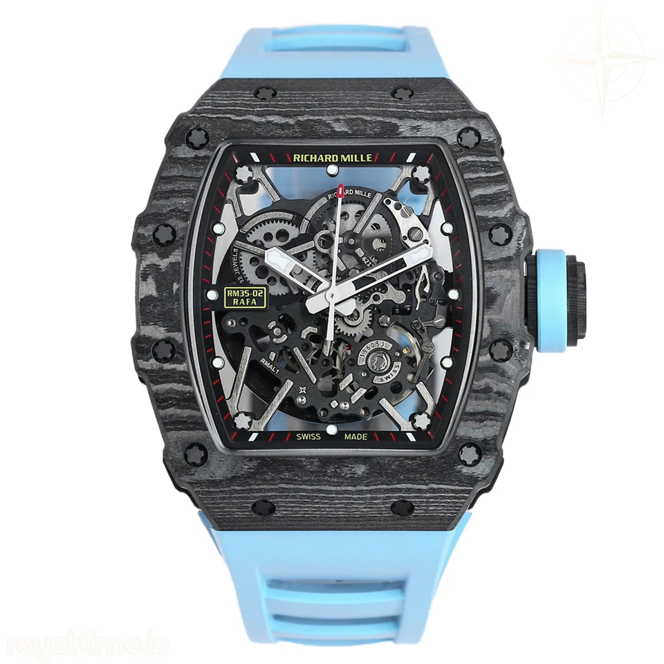 Richard Mille RM 035-02 Rafael Nadal NTPT Carbon on Blue Rubber Strap