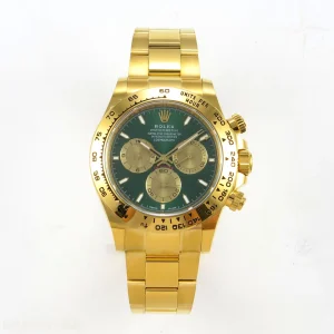 Rolex Daytona 126508 BTF Green/YG Dial on YG Braclet DD4131 (Weighted) 220g