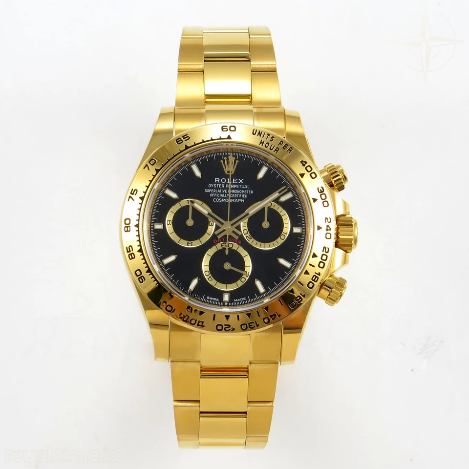 Rolex Daytona 126508 BTF Black Dial on YG Braclet DD4131 (Weighted) 220g