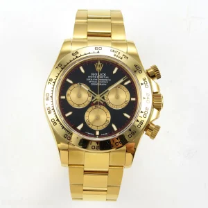 Rolex Daytona 126508 YG UFO Black/YG Dial on YG Bracelet UF4131 (Free Sprung)