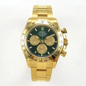 Rolex Daytona 126508 YG UFO Green/YG Dial on YG Bracelet UF4131 (Free Sprung)