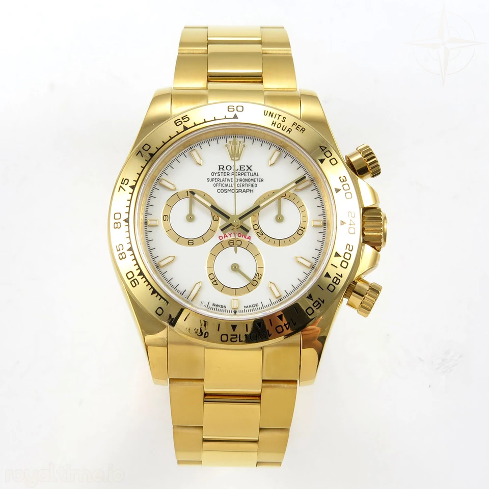 Rolex Daytona 126508 YG UFO White Dial on YG Bracelet UF4131 (Free Sprung)