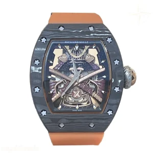 Richard Mille RM 047 Tourbillon Samurai NTPT Carbon on Orange Rubber Strap