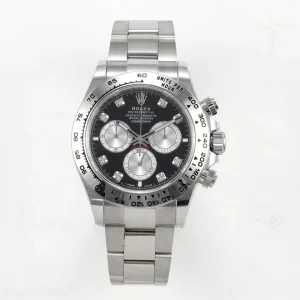 Rolex Daytona 126509 BTF Black/Silver Diamonds Dial on SS Braclet DD4131 (Weighted) 220g