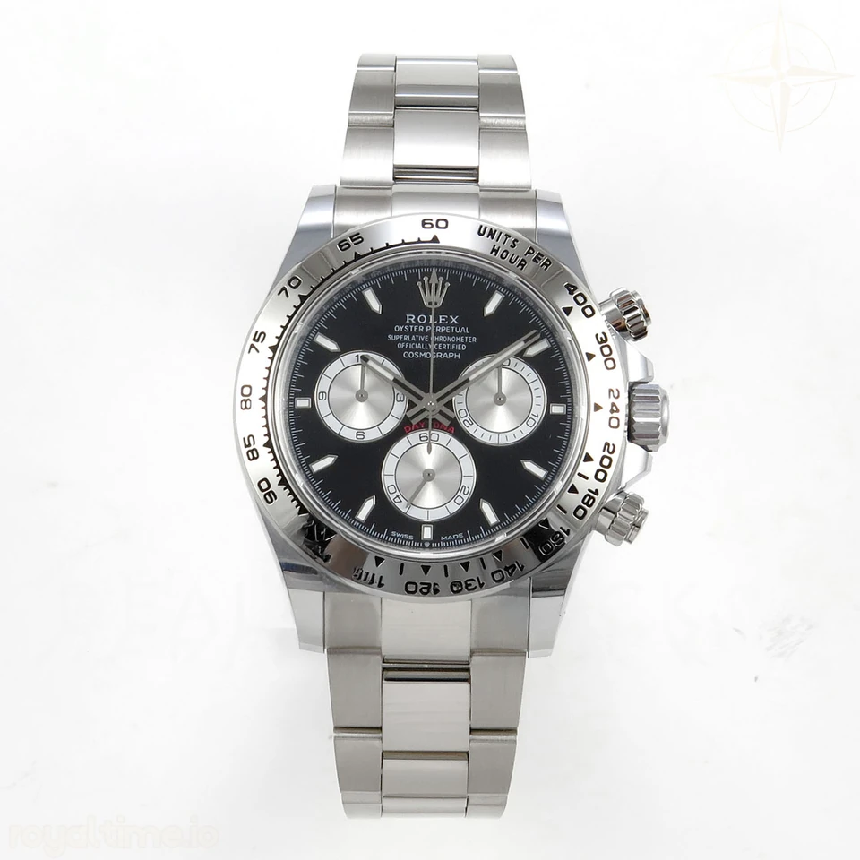 Rolex Daytona 126509 BTF Black/Silver Stick Dial on SS Braclet DD4131 (Weighted) 220g