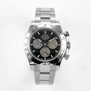 Rolex Daytona 126509 904L SS UFO Black Dial Silver Subdial On 904L SS Bracelet UF4131 (Free Sprung)