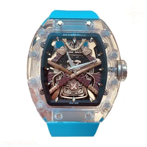 Richard Mille RM 047 Tourbillon Samurai Sapphire on Blue Rubber Strap