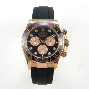 Rolex Daytona 126515 QF Black/RG Diamonds Dial on Oysterflex Strap JH4131 V18 (Free Sprung) Weighted 157g