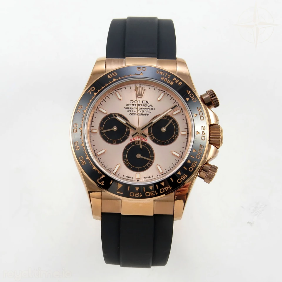 Rolex Daytona 126515 QF RG/Black Dial on Oysterflex Strap JH4131 V18 (Free Sprung) Weighted 157g