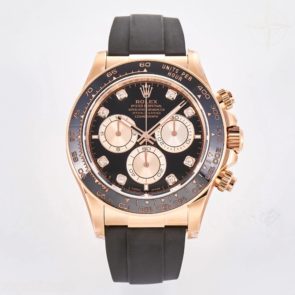 Rolex Daytona 126515 TMF Black/RG Diamonds Dial on Oysterflex Strap DD4131