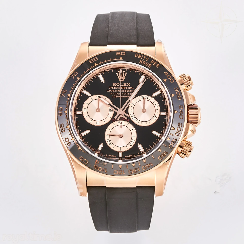 Rolex Daytona 126515 TMF Black/RG Stick Dial on Oysterflex Strap DD4131