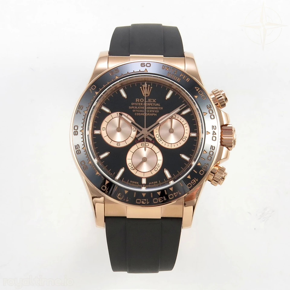 Rolex Daytona 126515 TMF Black/RG Stick Dial on Oysterflex Strap DD4131(162g)