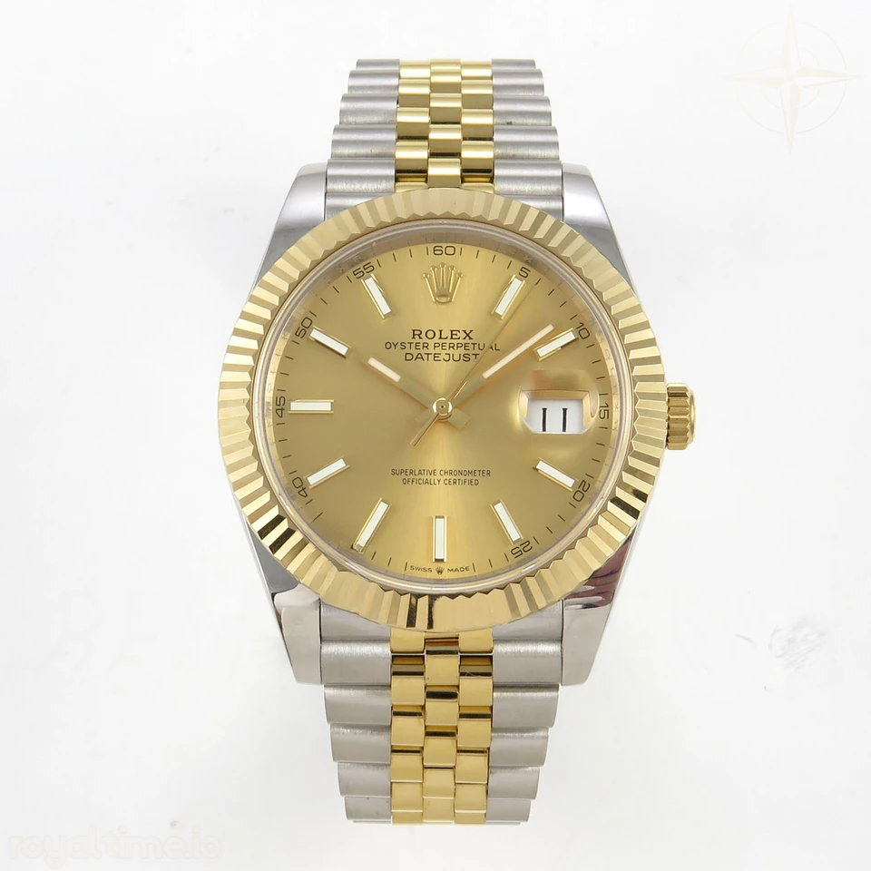 Rolex DateJust 41 126333 QF 904L Steel YG Stick Dial on SS/YG Jubilee Bracelet QF3235 (145g)