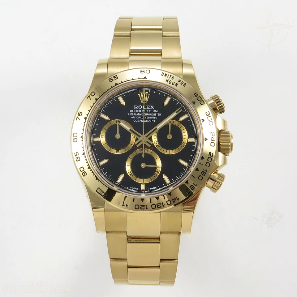 Rolex Daytona 126508 AVF Black Stick Dial on YG Bracelet DD4131 (Mod)