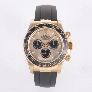 Rolex Daytona 126518 3BF YG/Black Dial Sticks Markers on Oysterflex Strap Weighted 160g