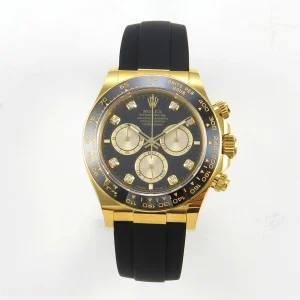 Rolex Daytona 126518 ARF Black/YG Diamonds Dial on Oysterflex Strap DD4131 V2 (Weighted)