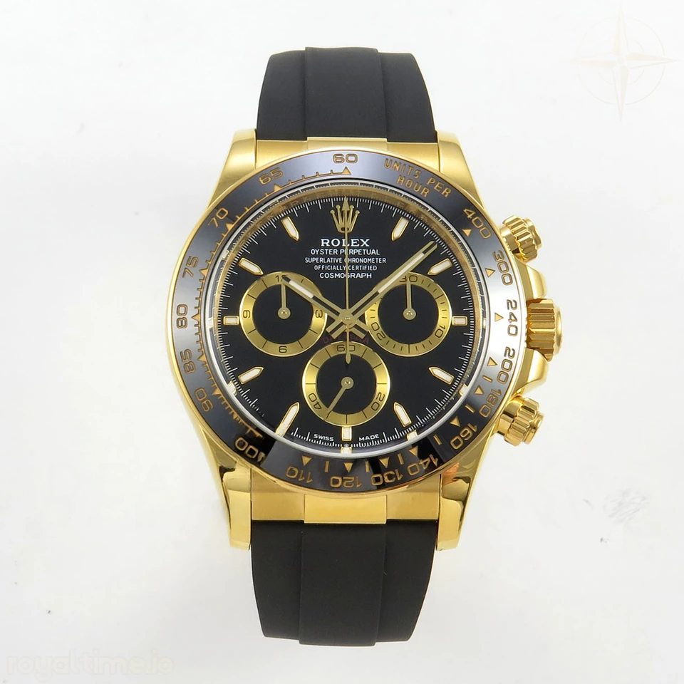 Rolex Daytona 126518 TMF Black Stick Dial on Oysterflex Strap DD4131(162g)