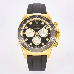 Rolex Daytona 126518 TMF Black/YG Diamonds Dial on Oysterflex Strap DD4131