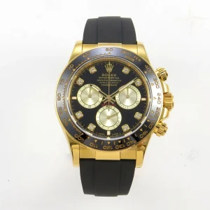 Rolex Daytona 126518 TMF Black/YG Diamonds Dial on Oysterflex Strap DD4131(162g)