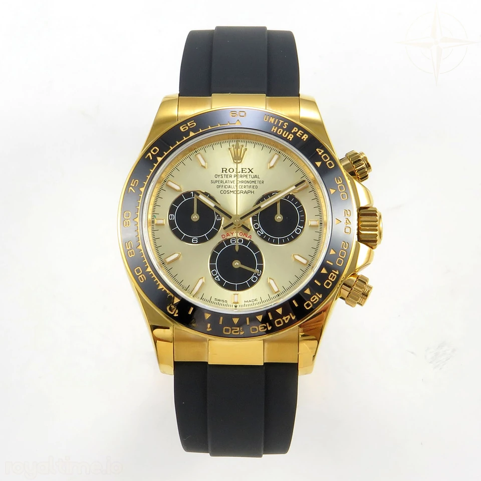 Rolex Daytona 126518 UFO YG/Black Stick Dial on Oysterflex Strap UF4131