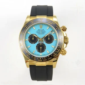 Rolex Daytona 126518 YG 3CF Tiffany Turquoise Blue Dial on Oysterflex Strap DD4131 (Gain Weight)