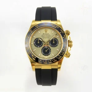 Rolex Daytona 126518 YG Clean Plus YG/Black Dial on Black Rubber Strap DD4131