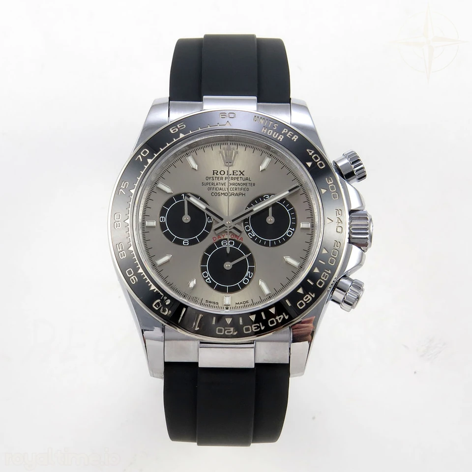 Rolex Daytona 126519 QF Gray/Black Dial on Oysterflex Strap JH4131 V18 (Free Sprung) Weighted 157g