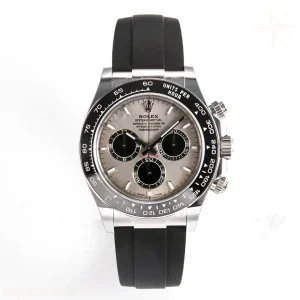 Rolex Daytona 126519 SS ARF Silver/Black Stick Dial on Oysterflex Strap DD4131 V2 (Weighted)