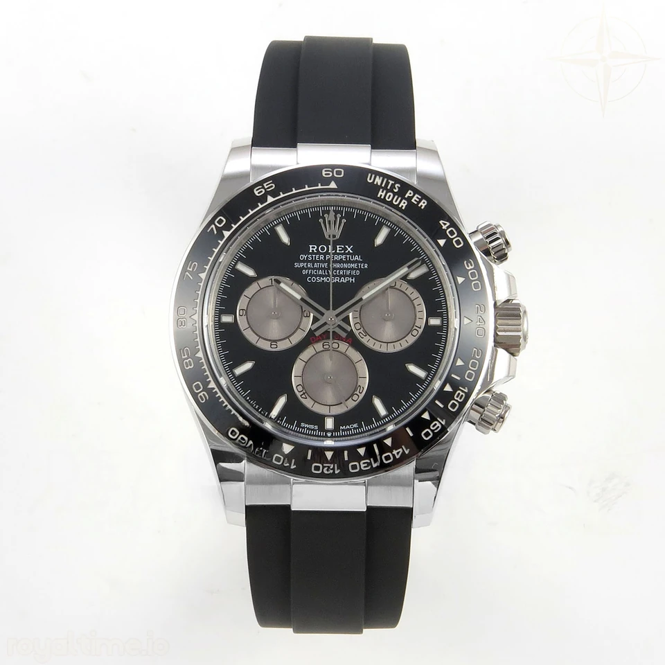 Rolex Daytona 126519 SS Clean Plus Black/Gray Dial on Black Rubber Strap DD4131