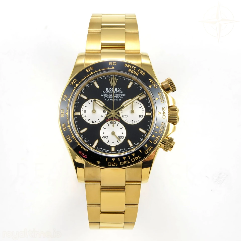 Rolex Daytona 126528 LN Le Mans QF on YG Bracelet JH4132 (Free Sprung) Weighted 175g