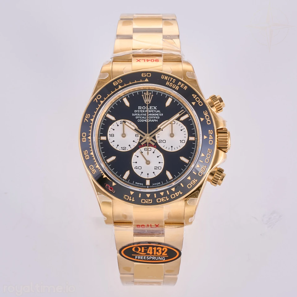 Rolex Daytona 126528 LN Le Mans QF on YG Bracelet JH4132 Free Sprung (Weighted) 175g